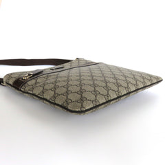 GUCCI Brown GG Monogram Canvas Leather Unisex Cross Body Bag Purse Authentic