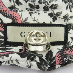 GUCCI 925 Sterling Silver Interlocking G Ring Size 5 Made in Italy with Pouch