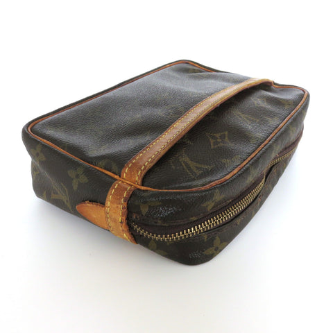 LOUIS VUITTON Monogram Canvas Leather Unisex Clutch Bag Authentic Made in France