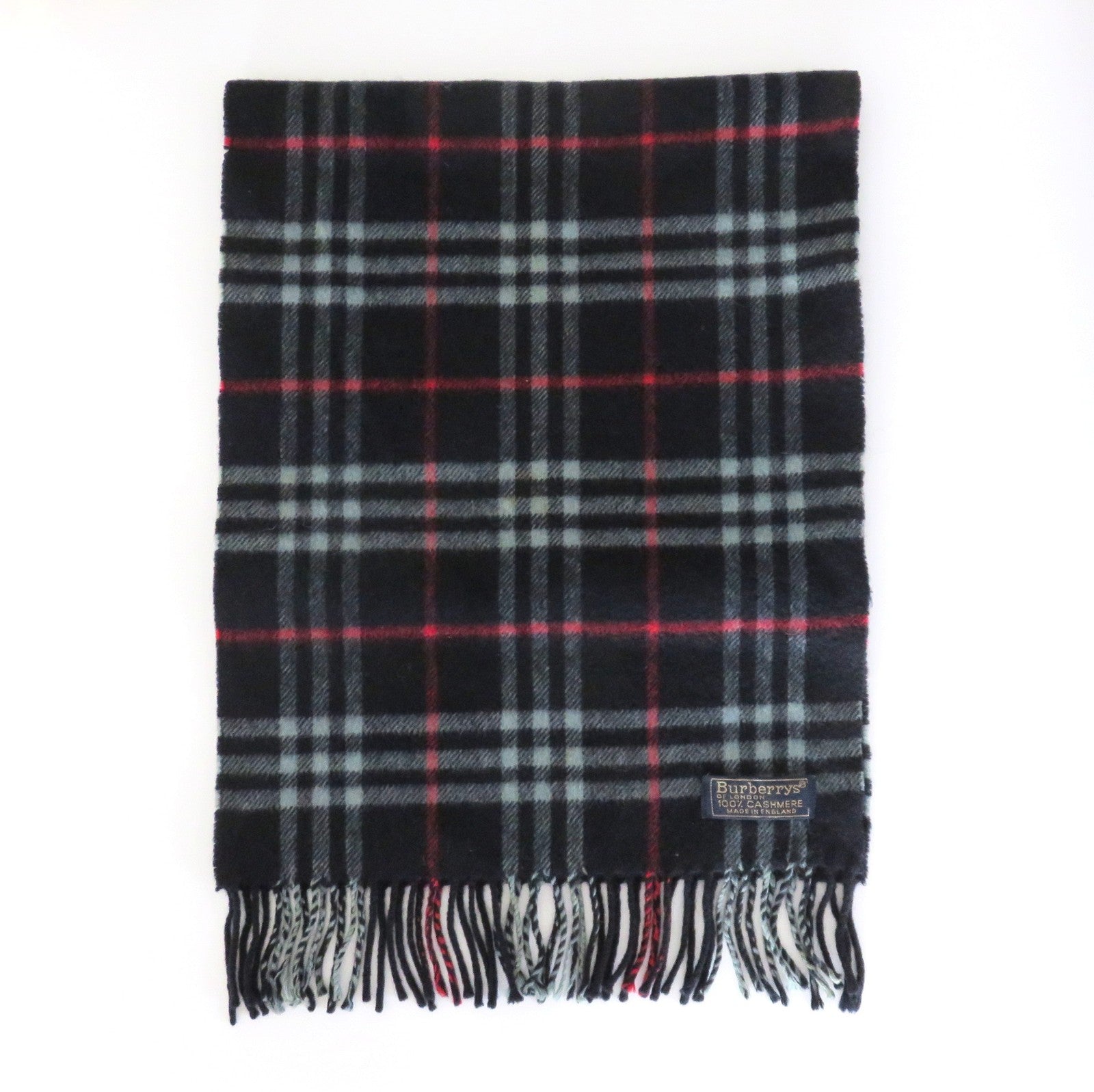 Burberry Navy Check Cashmere Scarf Price Includes US Tariff