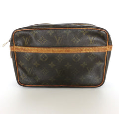 LOUIS VUITTON Monogram Canvas Leather Unisex Clutch Bag Authentic Made in France