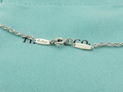 TIFFANY & CO Sterling Silver Open Heart Pearl Lariat Necklace RRP AU$ 1300