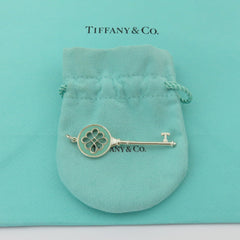 Tiffany & Co 925 Silver Blue Enamel Large Blossom Daisy Key Pendant Charm