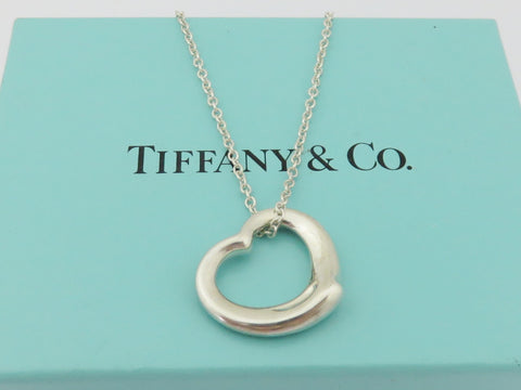 TIFFANY & CO Sterling Silver Medium Open Heart Pendant Price Includes US Tariff