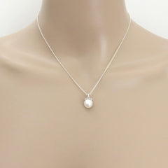 TIFFANY & CO 925 Sterling Silver Pearl Pendant Necklace Authentic with Box