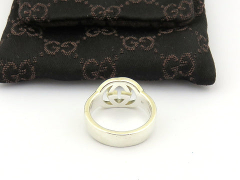 GUCCI Sterling Silver Interlocking G Ring Size 5.5 Price Includes US Tariff