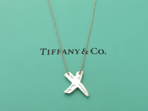 TIFFANY & CO Sterling Silver Kiss X Pendant Necklace Price Includes US Tariff