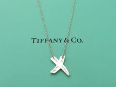 TIFFANY & CO Sterling Silver Kiss X Pendant Necklace Price Includes US Tariff