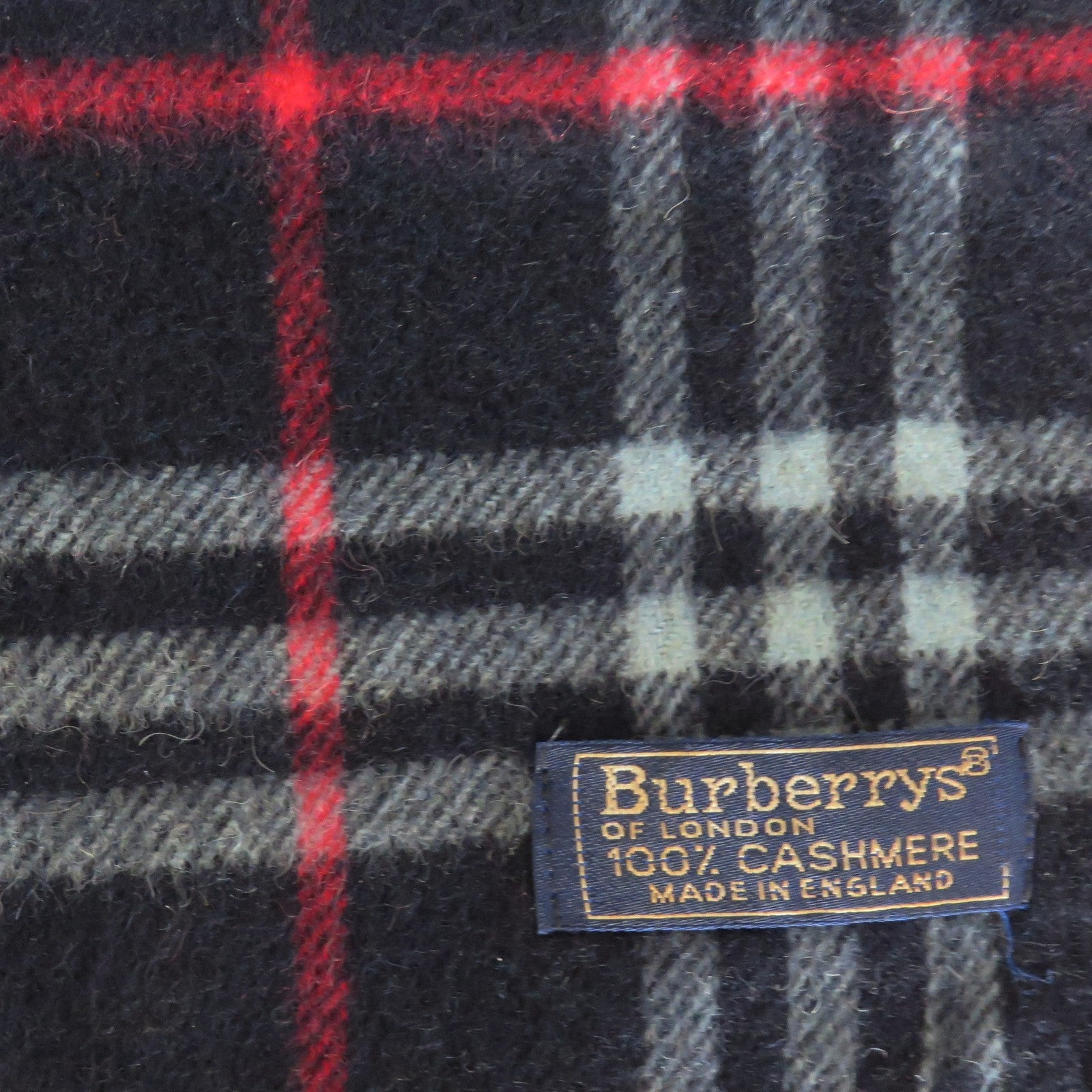 Burberry Navy Check Cashmere Scarf Price Includes US Tariff