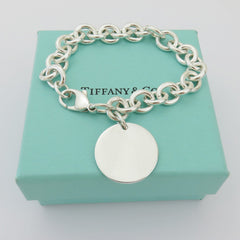 TIFFANY & CO 925 Silver Return to Tiffany Round Bold Link Bracelet Authentic Box
