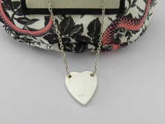 Gucci Sterling Silver Trademark Heart Pendant Necklace Price Includes US Tariff