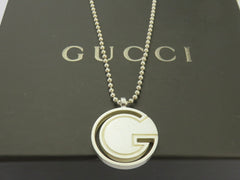 Gucci Sterling Silver G Logo Ball Chain Toggle Pendant Price Includes US Tariff