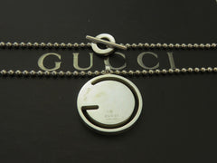 Gucci Sterling Silver G Logo Ball Chain Toggle Pendant Price Includes US Tariff
