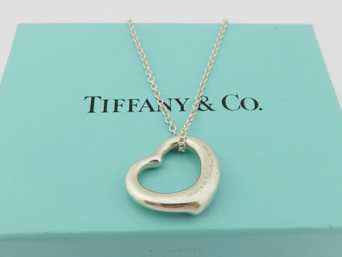 TIFFANY & CO Sterling Silver Medium Open Heart Pendant Price Includes US Tariff