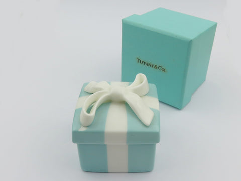 Authentic Tiffany & Co. Porcelain Blue Box Trinket Box – 5cm Square