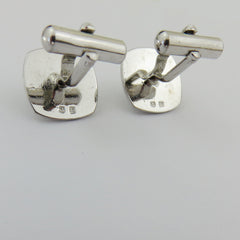MIKIMOTO 925 Sterling Silver Green Enamel Starburst Akoya Pearl Cufflinks Rare