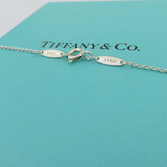 TIFFANY & CO 925 Silver Diamonds By The Yard Pendant Necklace w/ Pouch Box