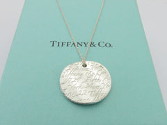 TIFFANY & CO 925 Silver Notes Round Circle Pendant Necklace with Box