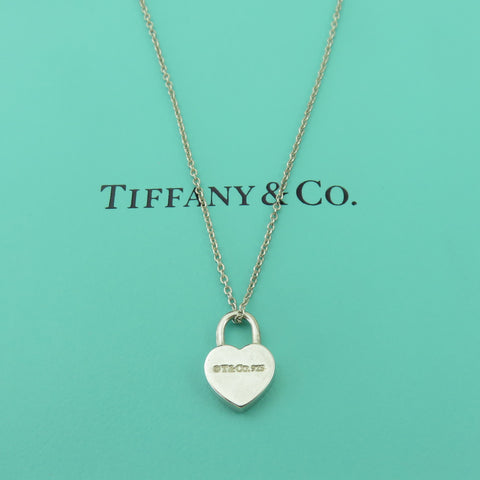 TIFFANY & CO 925 Silver Return to Tiffany Mini Heart Lock Pendant Necklace