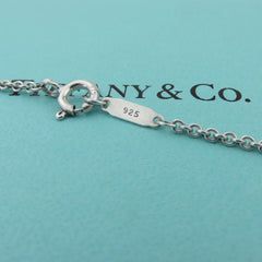 TIFFANY & CO 925 Sterling Silver Onyx Return to Tiffany Double Heart Necklace