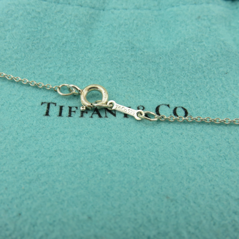 TIFFANY & CO 925 Sterling Silver Kiss X Pendant Necklace with Pouch