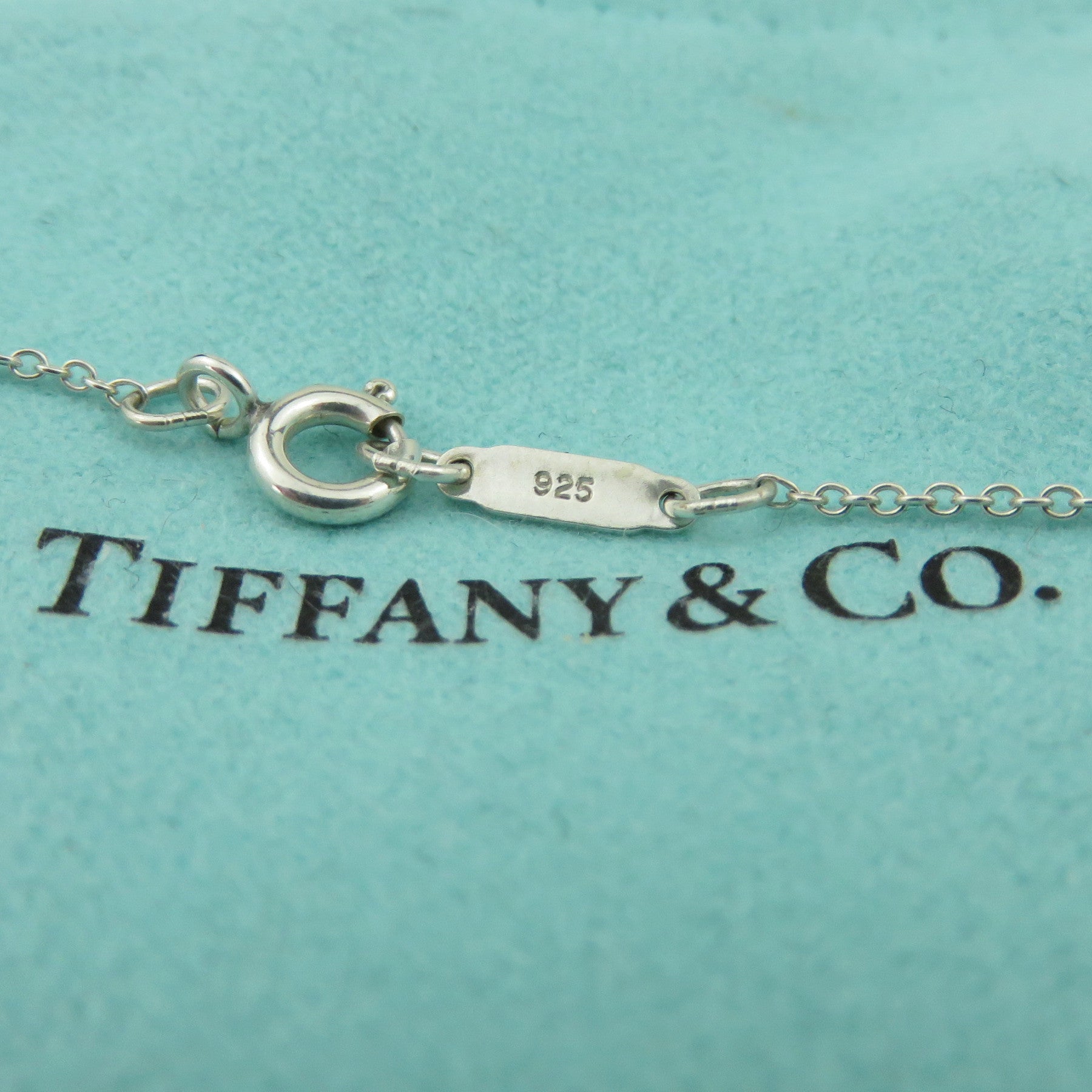 TIFFANY & CO 925 Sterling Silver 1837 Interlocking Circles Pendant Necklace 