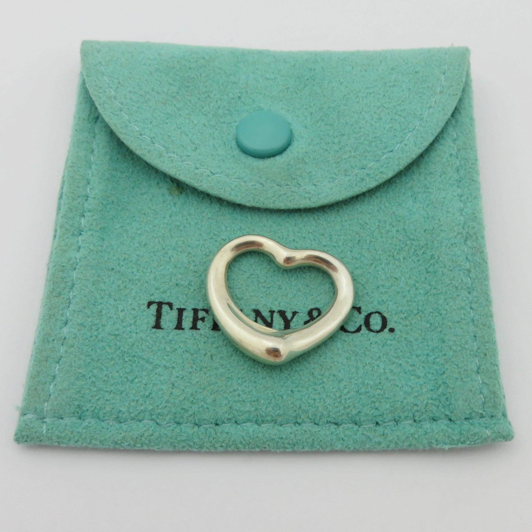 TIFFANY & CO 925 Sterling Silver Medium Open Heart Pendant Charm