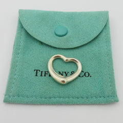TIFFANY & CO 925 Sterling Silver Medium Open Heart Pendant Charm