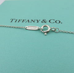 Tiffany & Co 925 Sterling Silver Heart Key Diamond Pendant Necklace with Box