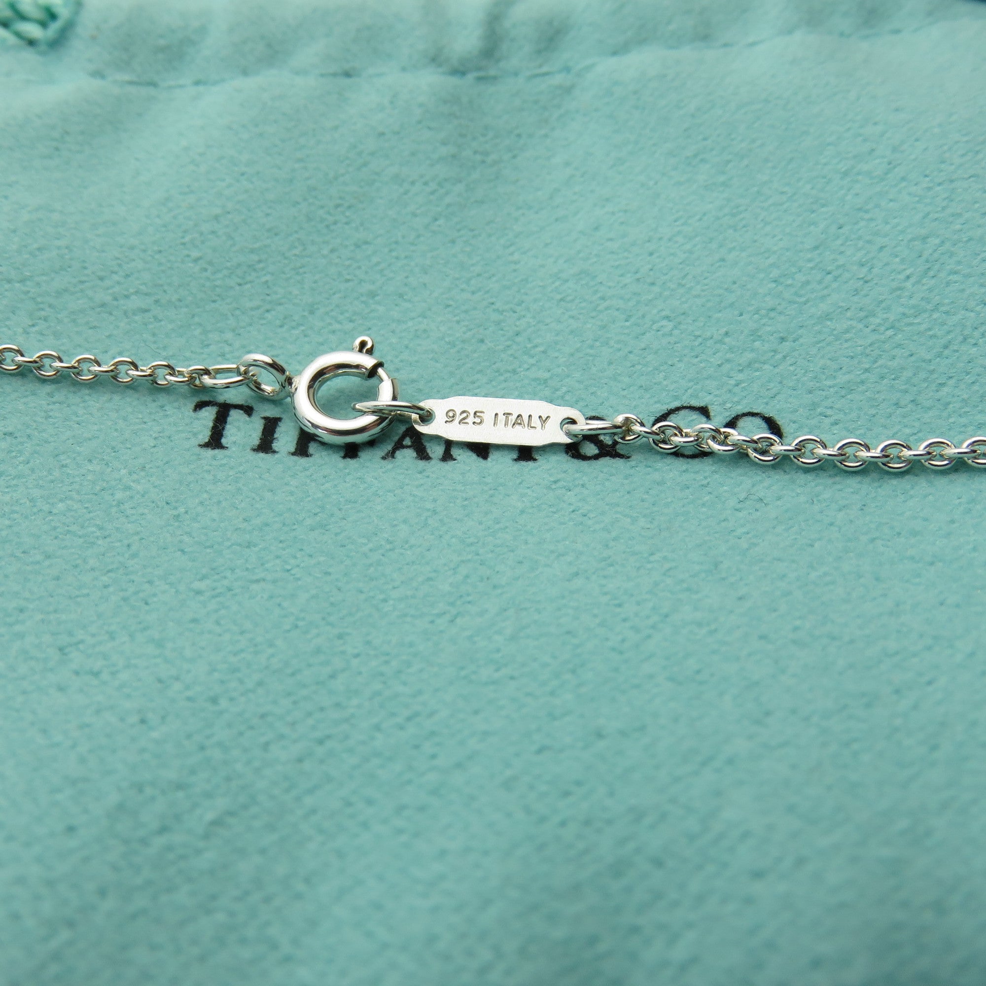 TIFFANY & CO 925 Sterling Silver 1837 Triple Drop Circle Pendant Necklace 