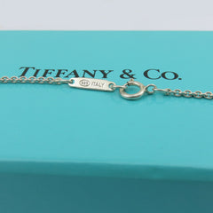TIFFANY & CO 925 Sterling Silver 1837 Square Pendant Necklace