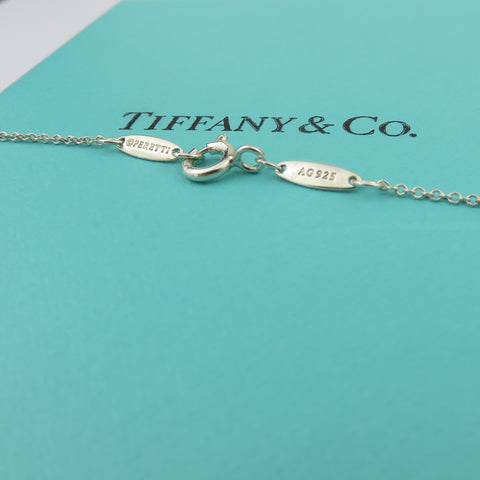 TIFFANY & CO 925 Sterling Silver Diamonds By The Yard Pendant Necklace with Box