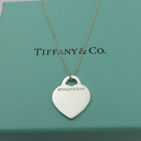 TIFFANY & CO 925 Sterling Silver I Love You Heart Tag Pendant Necklace with Box