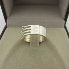 GUCCI 925 Sterling Silver Interlocking G Ring Size 5.75 with Box 