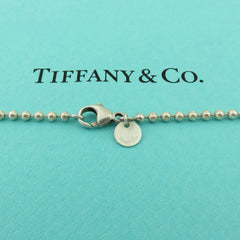 TIFFANY & CO 925 Silver Return to Tiffany Heart Tag Long Beaded Chain Necklace