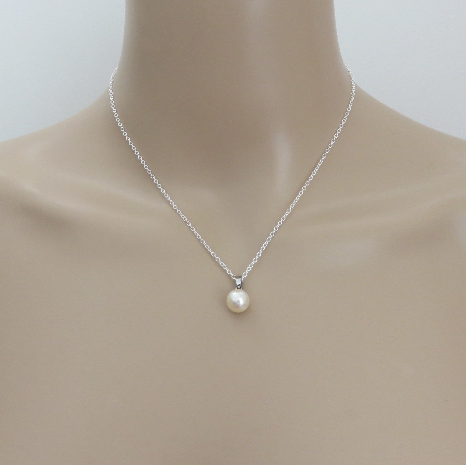 Mikimoto 14K White Gold 8.5mm Akoya Pearl Solitaire Pendant Charm