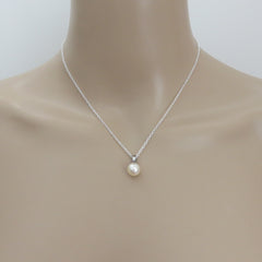 Mikimoto 14K White Gold 8.5mm Akoya Pearl Solitaire Pendant Charm