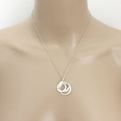 TIFFANY & CO Sterling Silver RUBEDO Metal 1837 Interlocking Circles Necklace