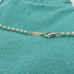 TIFFANY & CO 925 Sterling Silver Atlas Tag Beaded Chain Pendant Necklace