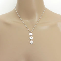 TIFFANY & CO 925 Sterling Silver 1837 Triple Drop Circle Pendant Necklace 