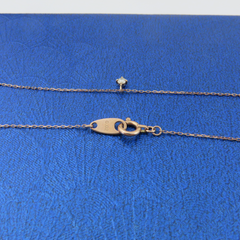 ete 10K Rose Pink Gold 0.02ct Diamond Solitaire Pendant Necklace Japan Designer