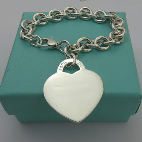 TIFFANY & CO Return to Tiffany Extra Large Heart 925 Sterling Silver Bracelet
