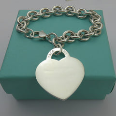 TIFFANY & CO Return to Tiffany Extra Large Heart 925 Sterling Silver Bracelet 