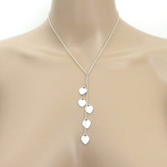 TIFFANY & CO 925 Silver Return to Tiffany Five Mini Heart Tag Dangle Necklace