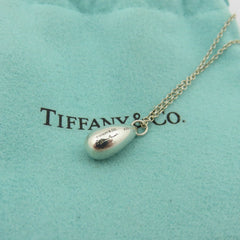 Tiffany & Co 925 Sterling Silver Teardrop Pendant Necklace with Pouch