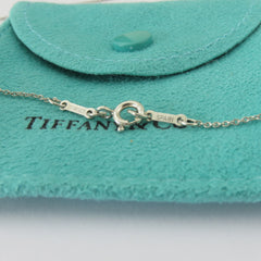 TIFFANY & CO 925 Sterling Silver Small Open Heart Pendant Necklace with Pouch