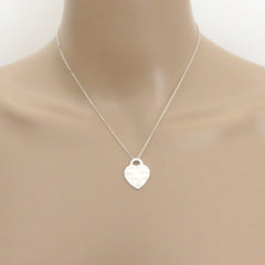 TIFFANY & CO 925 Sterling Silver I Love You Heart Tag Pendant Necklace with Box