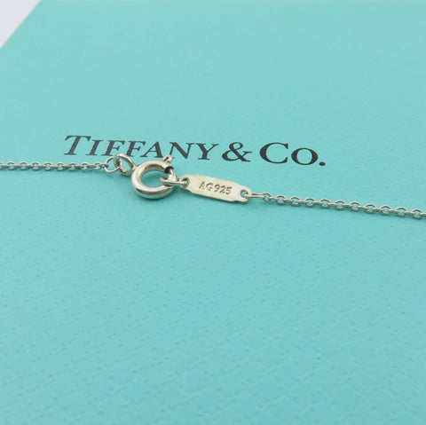 TIFFANY & CO 925 Sterling Silver 1837 Circle Pendant Necklace with Box