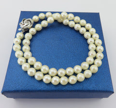 Vintage Japanese Akoya Pearl Strand Necklace 6.7-7mm 42cm & Matching Cufflinks