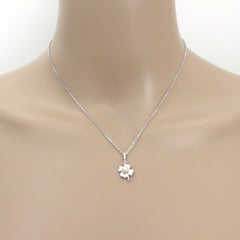 Mikimoto 925 Sterling Silver Four Leaf Clover Akoya Pearl Necklace 40cm